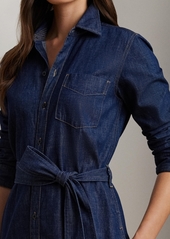 Lauren Ralph Lauren Belted Denim Shirtdress - Pure Rinse Wash