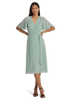 Lauren Ralph Lauren Belted Georgette Dress