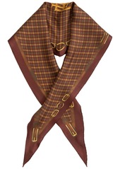 Lauren Ralph Lauren Belting and Plaid Small Diamond Scarf - Deep Mahogany