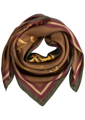 Lauren Ralph Lauren Belting Motif and Glenplaid Square Scarf - Deep Mahogany