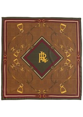 Lauren Ralph Lauren Belting Motif and Glenplaid Square Scarf - Deep Mahogany