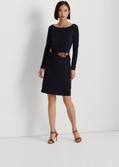 Lauren Ralph Lauren Buckle-Trim Stretch Jersey Dress - Lighthouse Navy