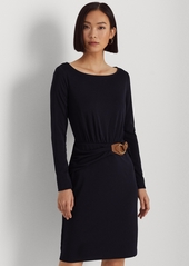 Lauren Ralph Lauren Buckle-Trim Stretch Jersey Dress - Lighthouse Navy