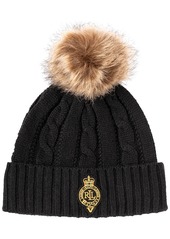 Lauren Ralph Lauren Cable Crest Patch Hat - Cream