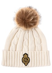 Lauren Ralph Lauren Cable Crest Patch Hat - Cream