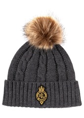 Lauren Ralph Lauren Cable Crest Patch Hat - Cream