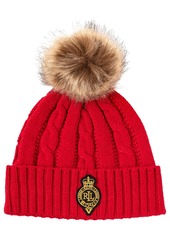 Lauren Ralph Lauren Cable Crest Patch Hat - Cream