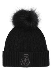 Lauren Ralph Lauren Cable Hat with Direct Embroidery and Stones - Pinot Noir