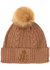 Lauren Ralph Lauren Cable Hat with Direct Embroidery and Stones - Pinot Noir