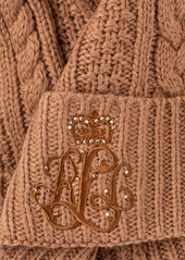 Lauren Ralph Lauren Cable Hat with Direct Embroidery and Stones - Pinot Noir