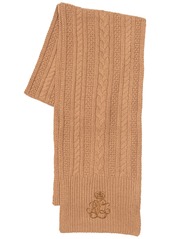 Lauren Ralph Lauren Cable Scarf with Direct Embroidery and Stones - Pinot Noir