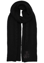 Lauren Ralph Lauren Cable Scarf with Direct Embroidery and Stones - Pinot Noir