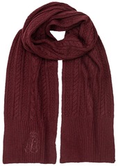 Lauren Ralph Lauren Cable Scarf with Direct Embroidery and Stones - Pinot Noir