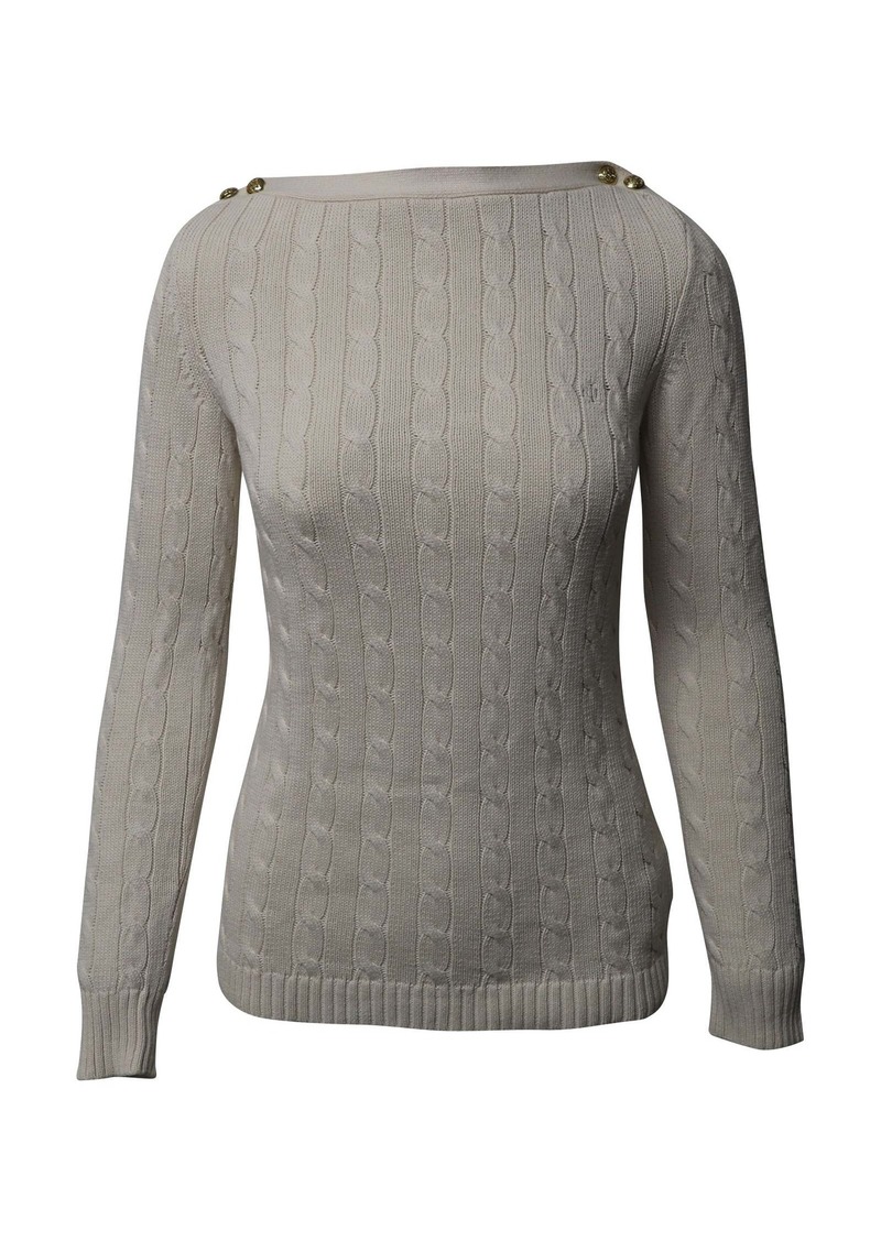 Lauren Ralph Lauren Cableknit Sweater in Cream Cotton