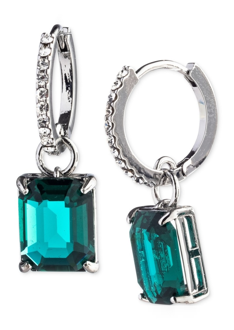 Lauren Ralph Lauren Color Crystal Charm Pave Huggie Hoop Earrings - Green