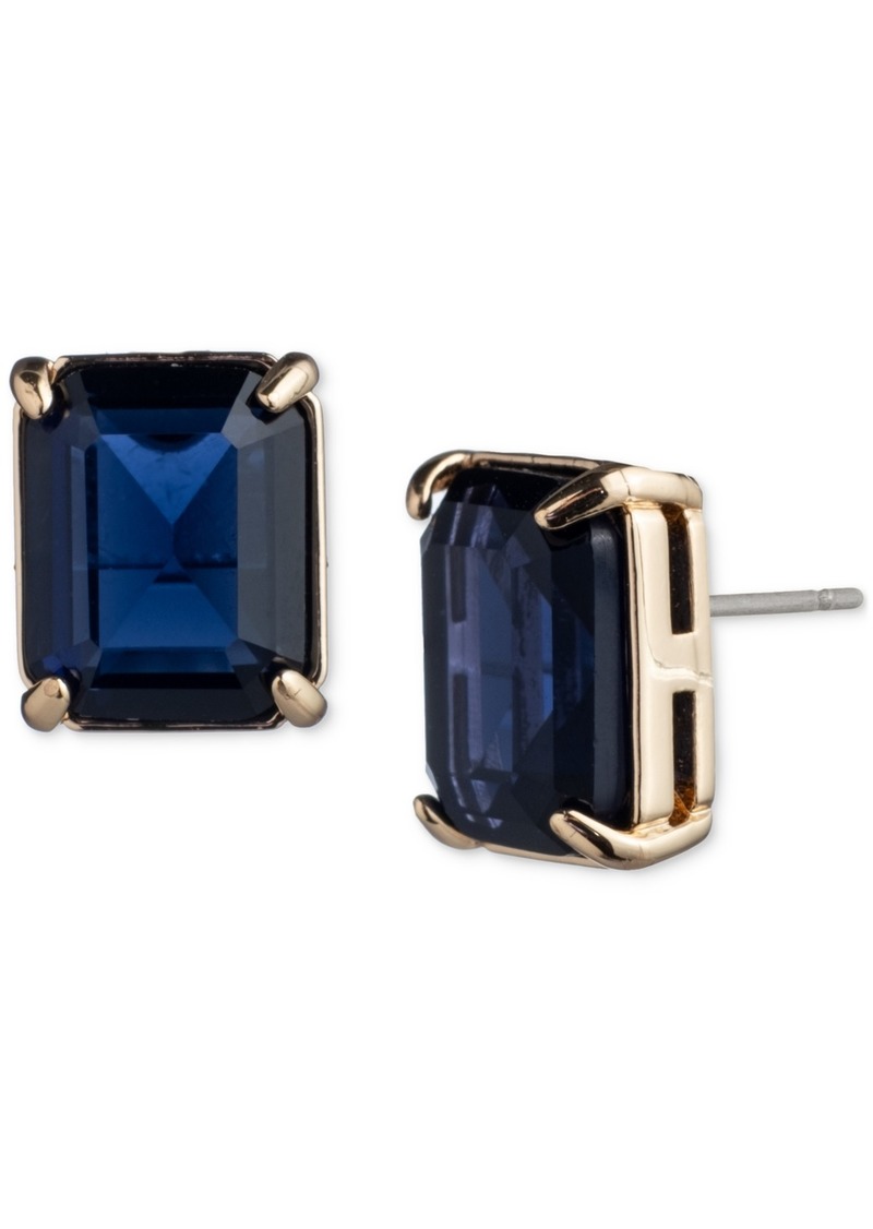 Lauren Ralph Lauren Color Rectangular Stone Stud Earrings - Blue