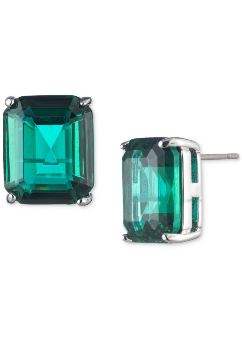 Lauren Ralph Lauren Color Rectangular Stone Stud Earrings - Green