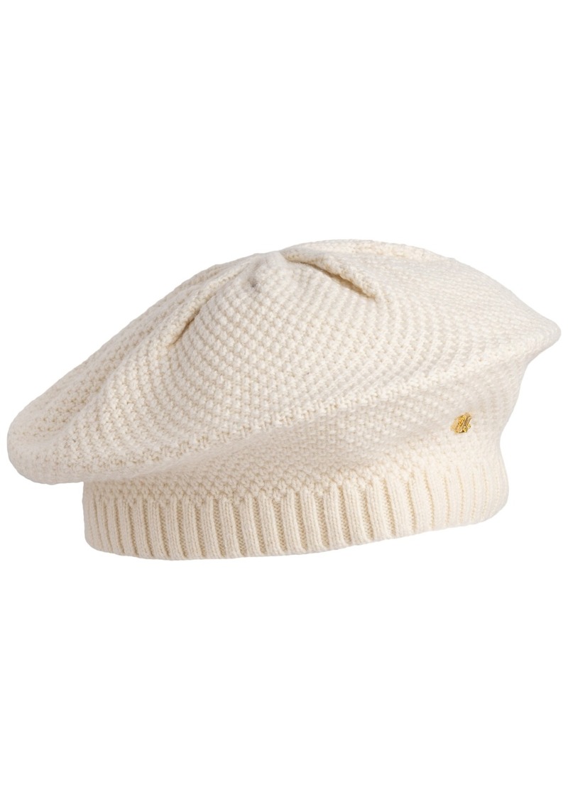 Lauren Ralph Lauren Core Textured Knit Beret Hat - Cream