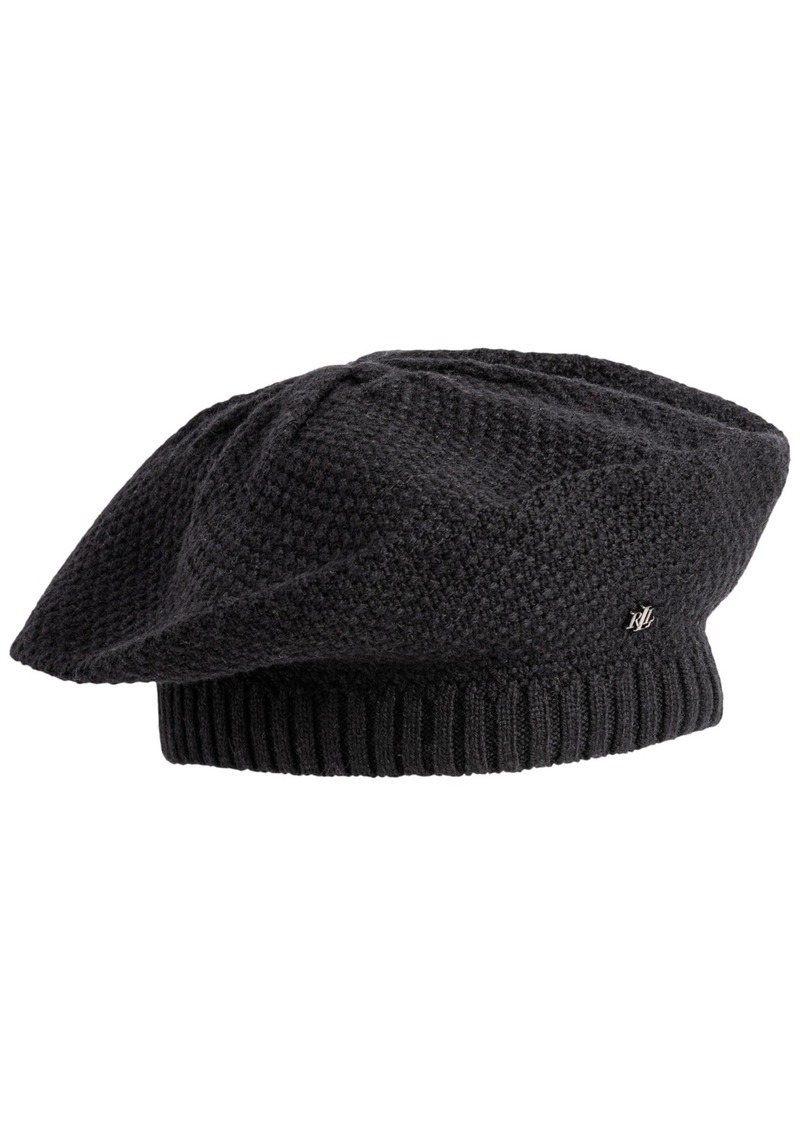 Lauren Ralph Lauren Core Textured Knit Beret Hat - Black