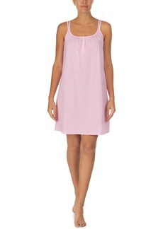 Lauren Ralph Lauren Cotton Knit Double-Strap Nightgown - Pink Stripe