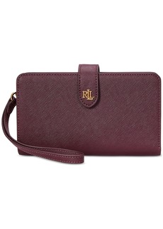 Lauren Ralph Lauren Crosshatch Leather Tech Wristlet - Pinot