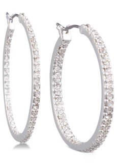 Lauren Ralph Lauren Crystal In & Out Hoop Extra Small Earrings - Silver