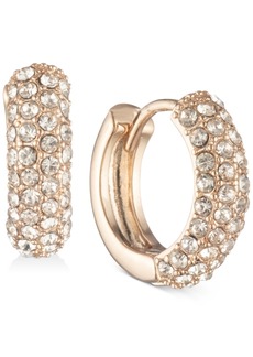 "Lauren Ralph Lauren Crystal Pave Huggie Small Hoop Earrings 1/2"" - Gold"