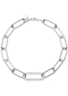 Lauren Ralph Lauren Crystal Pave Open Link Chain Bracelet in Sterling Silver - Sterling Silver