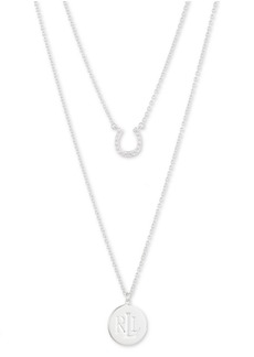 Lauren Ralph Lauren Cubic Zirconia Double Row Pendant Necklace in Sterling Silver - Sterling Silver