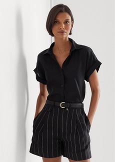 Lauren Ralph Lauren Dolman-Sleeve Linen Shirt - Polo Black