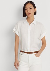 Lauren Ralph Lauren Dolman-Sleeve Linen Shirt - Lauren Navy