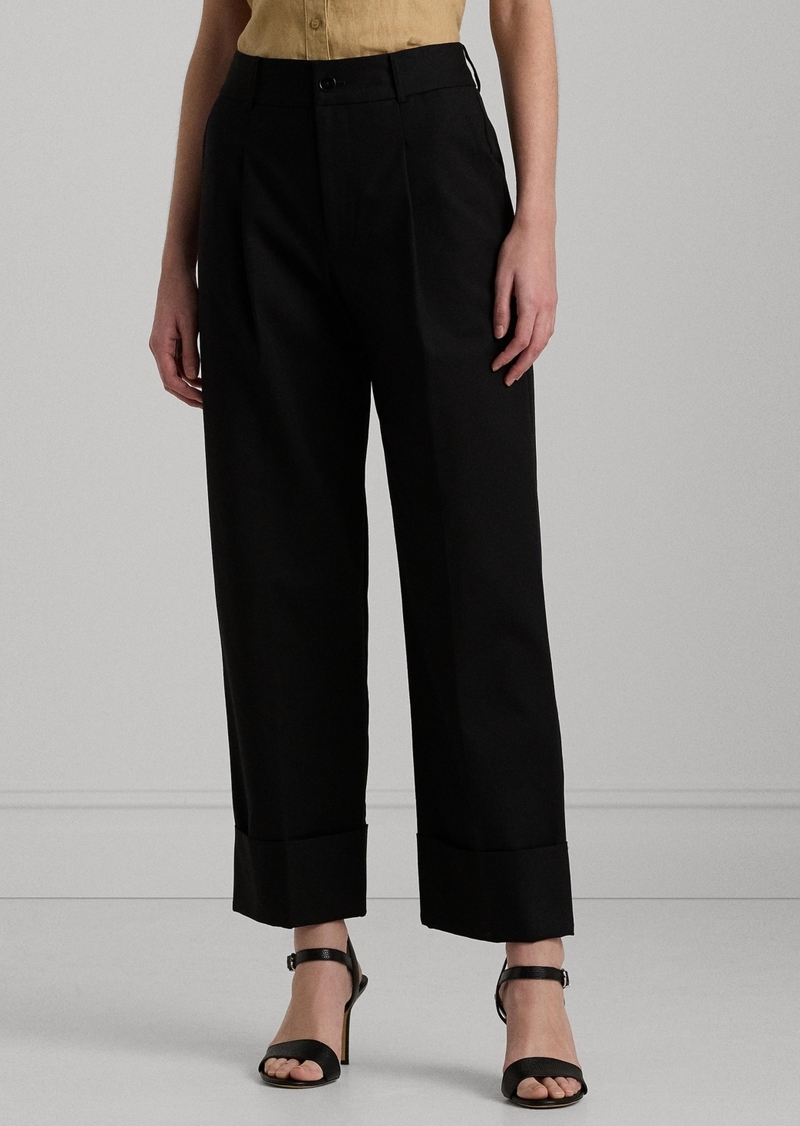 Lauren Ralph Lauren Double-Faced Stretch Cotton Ankle Pants - Black