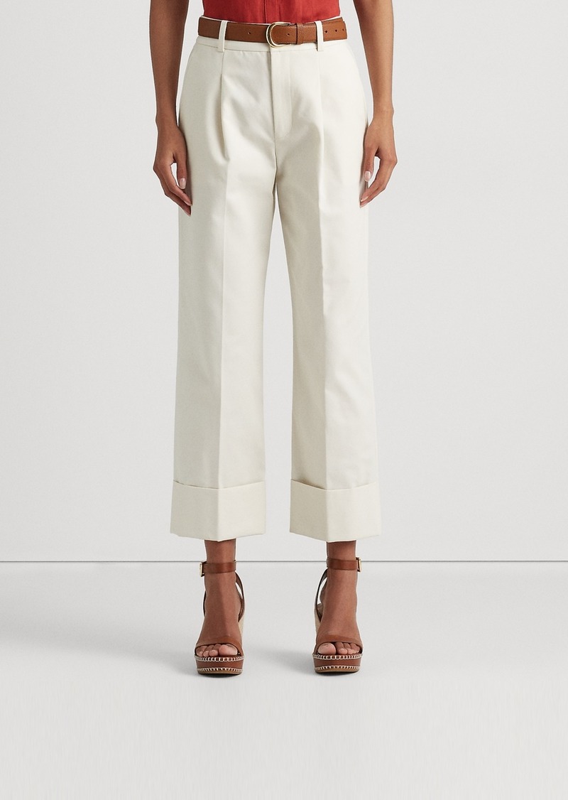 Lauren Ralph Lauren Double-Faced Stretch Cotton Ankle Pants - Mascarpone Cream