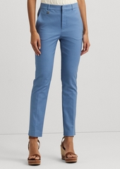 Lauren Ralph Lauren Double-Faced Stretch Cotton Pant, Regular & Petites - Pale Azure