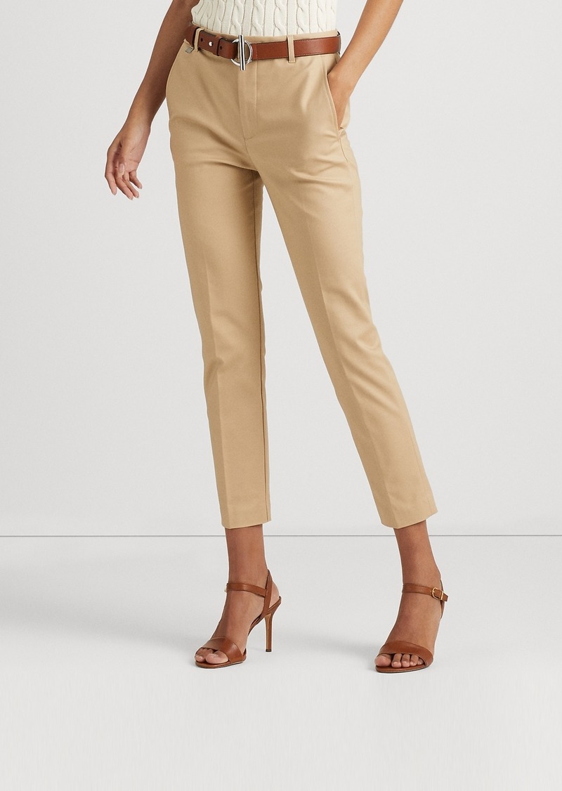 Lauren Ralph Lauren Double-Faced Stretch Cotton Pant, Regular & Petites - Birch Tan