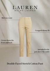 Lauren Ralph Lauren Double-Faced Stretch Cotton Pant, Regular & Petites - Pale Azure
