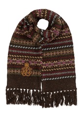 Lauren Ralph Lauren Fair Isle with Bullion Patch Scarf - Circuit Brown