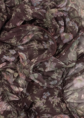 Lauren Ralph Lauren Fall Floral Ruffle Wrap - Pinot Noir