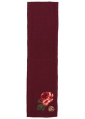 Lauren Ralph Lauren Flower Intarsia Knit Scarf - Pinot Noir