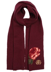 Lauren Ralph Lauren Flower Intarsia Knit Scarf - Pinot Noir