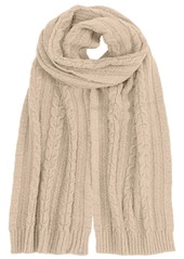 Lauren Ralph Lauren Fuzzy Knit Cable Scarf - Cream