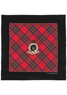 Lauren Ralph Lauren Gifting Plaid and Logo Square Scarf - Festive Red