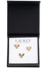 Lauren Ralph Lauren Gold-Tone 3-Pc. Set Mixed Stone Winged Bug Pins - Misc