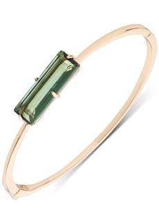 Lauren Ralph Lauren Gold-Tone Baguette Stone Bangle Bracelet - Light Gree