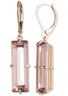Lauren Ralph Lauren Gold-Tone Baguette Stone Drop Earrings - Light Pink