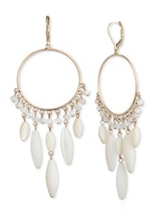 Lauren Ralph Lauren Gold-Tone Beaded Hoop Statement Earrings - Pearl