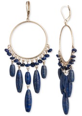 Lauren Ralph Lauren Gold-Tone Beaded Hoop Statement Earrings - Blue