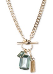 "Lauren Ralph Lauren Gold-Tone Chain Tassel & Color Crystal Multi-Charm 17"" Pendant Necklace - Green"
