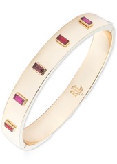 Lauren Ralph Lauren Gold-Tone Color Baguette Stone Bangle Bracelet - Pink