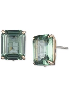 Lauren Ralph Lauren Gold-Tone Color Crystal Square Stud Earrings - Green